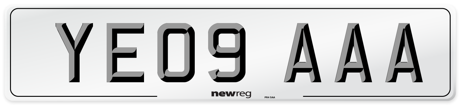 YE09 AAA Number Plate from New Reg